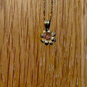 Sunflower charm necklace